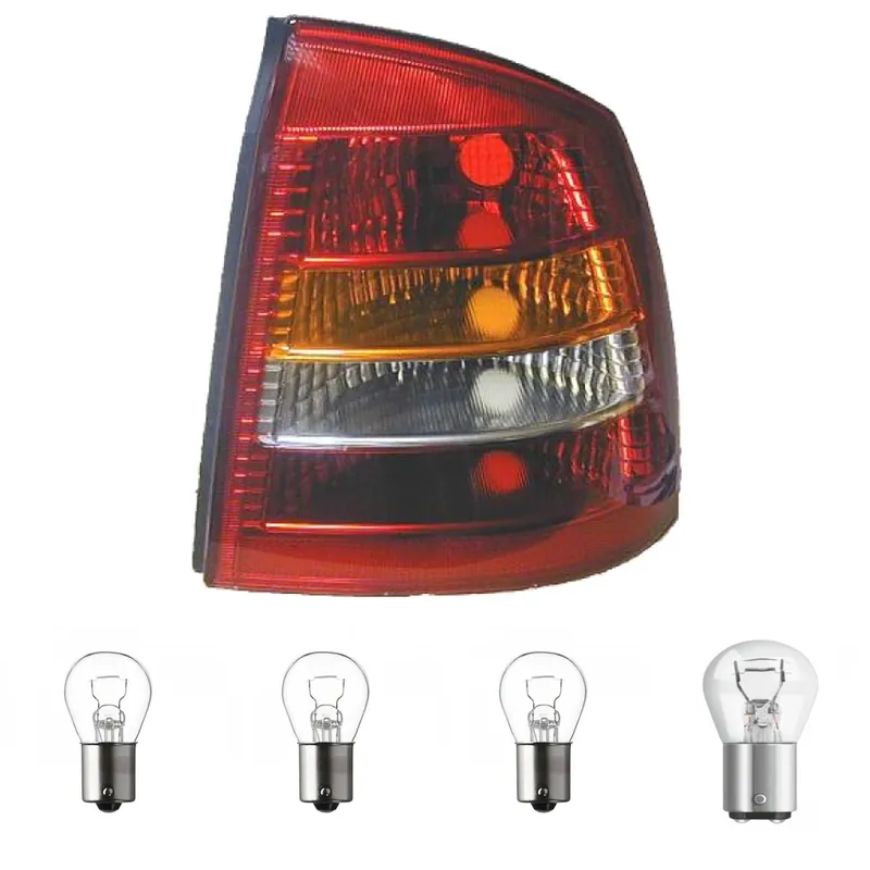 Neuheit Depo / TYC Rückleuchte rechts passt für Opel Astra G Stufenheck T98 ab 98-09 inklusive Leuchtmittel/Birnen