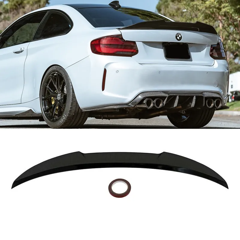 V-Design black matt Roof Rear Lip Rear Spoiler ABS+3M TAPE fits on all BMW 2-Series F22 Sonderaktion