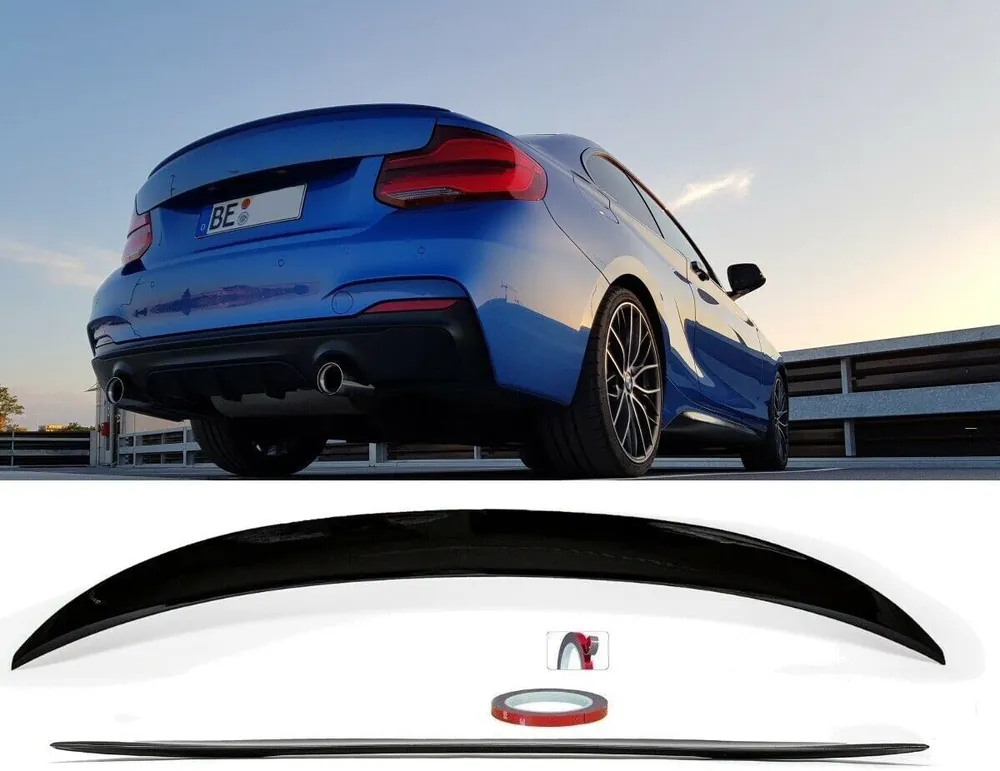 Highlight SET Heckspoiler Kofferraum schwarz glanz 668 für BMW 2er F22 Coupe für M-Paket Umbau Modelle +3M