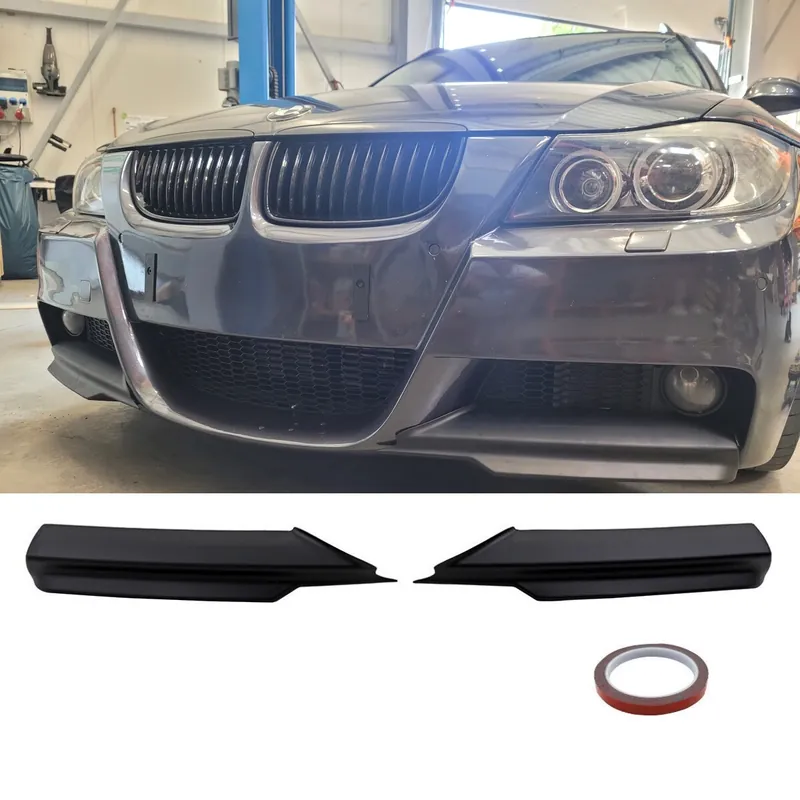 Set Sport Performance Flaps Splitters Lip Black matt fits on BMW E90 E91 pre Facelift 2005-2008 M-Sport Bumper Mega-Angebot