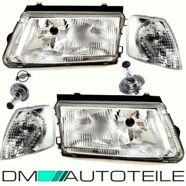 2x für VW Passat 3B Scheinwerfer Set Satz 2x Blinkleuchte + Nebel +Birnen 96-00 Sichere Zahlung