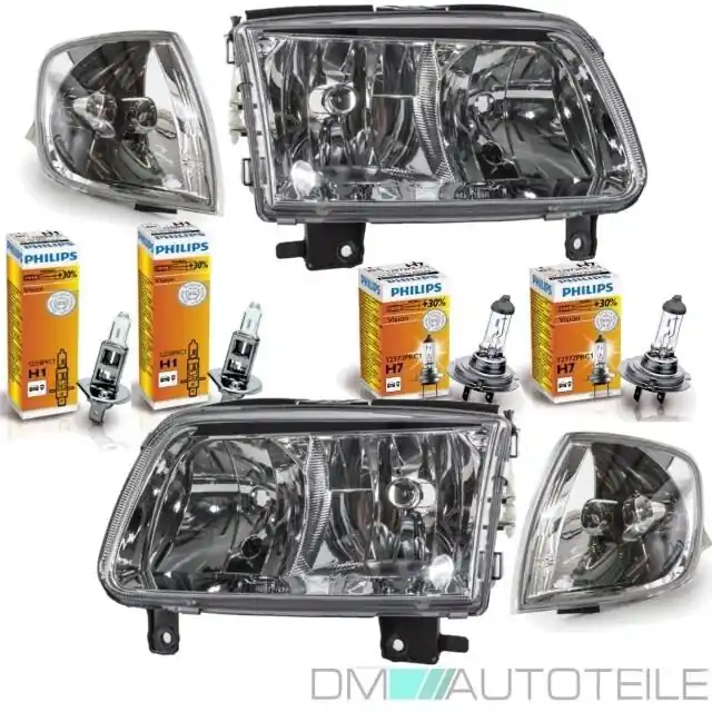 Abverkauf Scheinwerfer + Frontblinker SET Klarglas + PHILIPS BIRNEN passt für VW Polo 6N2