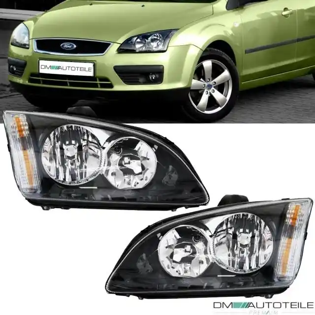 Set Ford Focus II DA Halogen Headlight Left + Right H7/H1 Year 2003-03/07 Geprüft