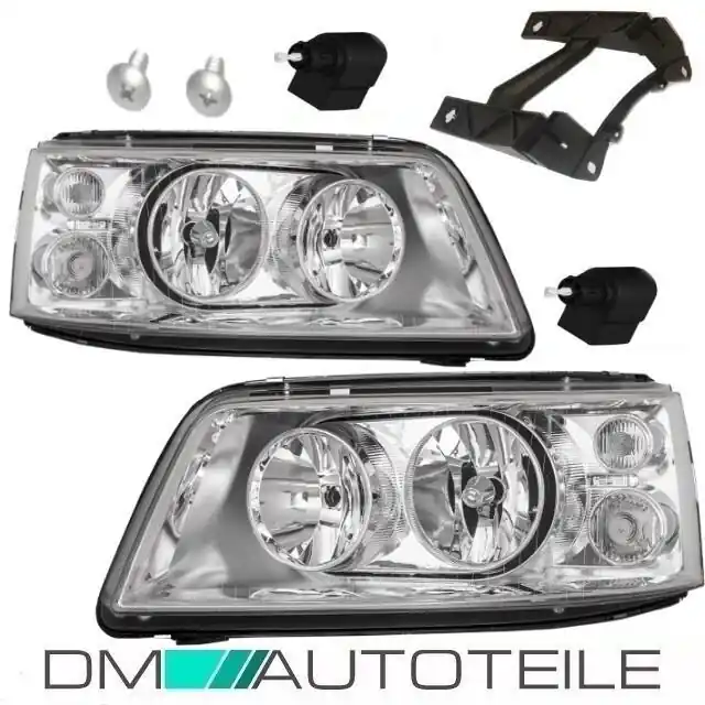 H7/H1 Klarglas Scheinwerfer Set Rechts Links +Motor passt für VW T5 Multivan Transporter 2003-2009 Markenware