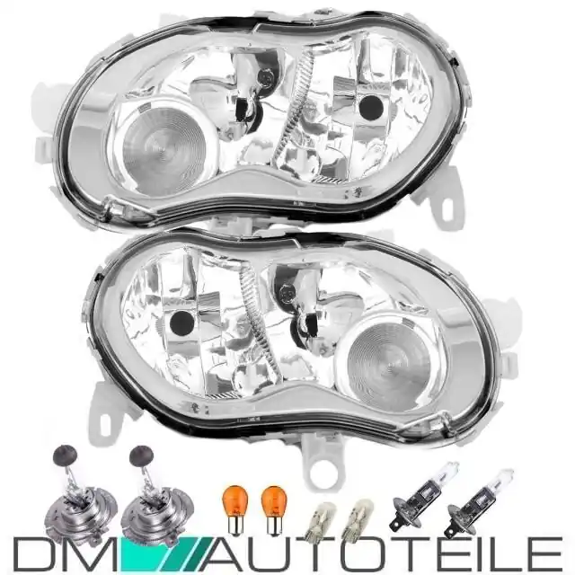 Highlight Smart For Two Coupe Cabrio 450 Facelift Scheinwerfer SET inkl. Leuchtmittel 00-06 für BOSCH