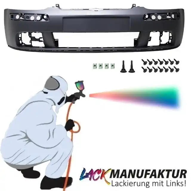 Highlight Set Painted VW Gold 5 Front Bumper + Screws 2003-2008 not GTI