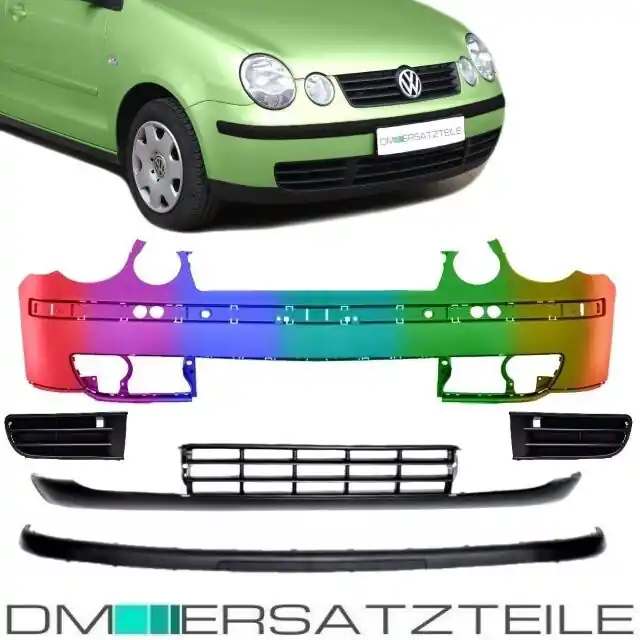Must-Have Set VW Polo 9N Front Bumper PAINTED+ Trims + lower Part + Grille 01-05