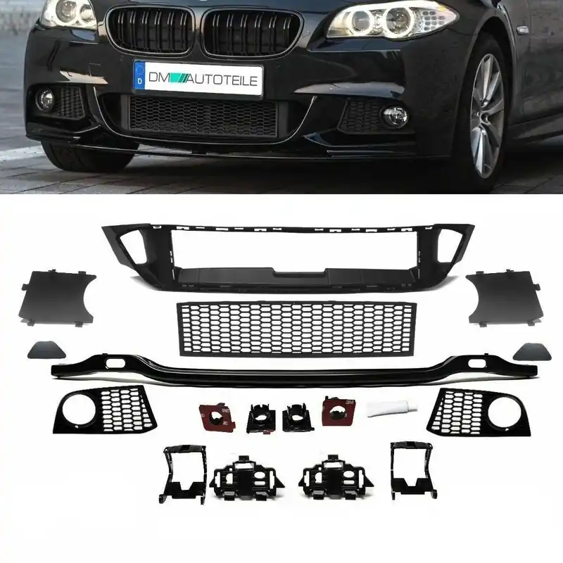 Zubehör Komplett SET für Frontstoßstange / Frontschürze vorne für BMW 5er F10 / F11 mit M-Paket Garantierte Lieferung