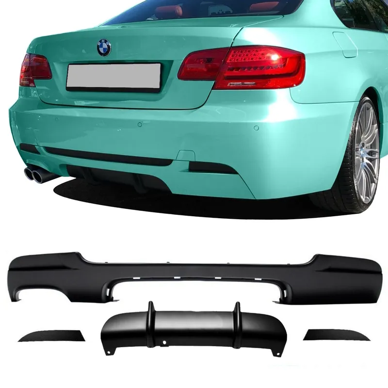 Schnäppchen PERFORMANCE Rear Diffusor 316-330i Black fits on BMW 3-Series E92 E93 M-Sport Bumper 06-14