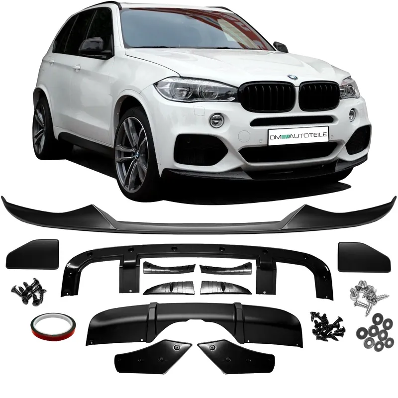 Finale Aktion Sport-Performance Aero Spoiler SET / Frontspoiler / Frontlippe / Heckdiffusor / Heckansatz für BMW X5 F15 mit M-Paket in Schwarz Matt